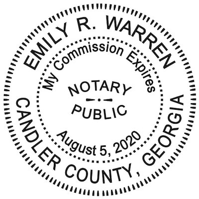 Round Notary Stamp for State of Georgia- Self Inking Stamp - Top Brand Unit with Bottom Locking Cover for Longer Lasting Stamp - 5 Year Warranty