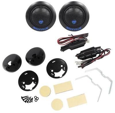 Rockville RT6 1" Silk Dome Car Tweeters Pair, 240W, 4 Ohm, Neo Swivel, Variable Mount, In-Line Crossover, Ferro-Fluid Cooled, Perfect for Car Audio | 240W Peak / 60W RMS Per Pair, Ferro-Fluid Cooled, CEA-2031, 4 Ohm, 93dB, Flush / Surface / Angle Mount