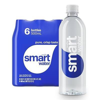 smartwater Vapor Distilled Water Bottles, 16.9 fl oz, 6 Pack | Purified water with antioxidant selenium, and electrolytes like potassium, magnesium and calcium