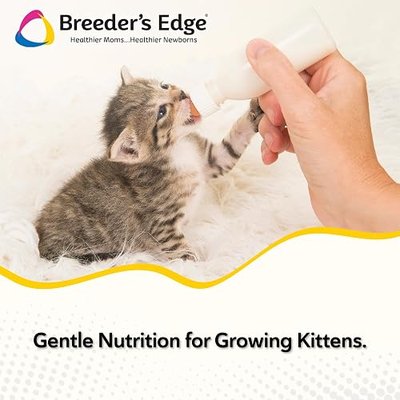 Breeder’s Edge Foster Care Feline Powdered Kitten Milk Replacer, Formula for Newborns and Adult Cats, Complete & Balanced Nutrition with Bio-Mos for Gut Health & Taurine for Heart Support, 12oz