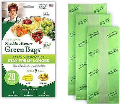 Debbie Meyer GreenBags, 20-Pack (8M, 8L, 4XL), Reusable Food Storage Bags | FoodFresh Technology, Helps Keep Fruits and Vegetables Fresh Longer, BPA-Free, Kitchen & Fridge Use, Made in the USA