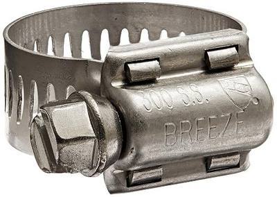 Breeze 63010H Marine Grade Power-Seal Stainless Steel Hose Clamp, Worm-Drive, SAE Size 10, 9/16" to 1-1/16" Diameter Range, 1/2" Band Width (Pack of 10)