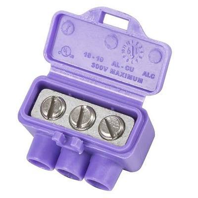 King Innovation 95110 3-Port Aluminum Copper (10-Pack) Wire Connector, Purple