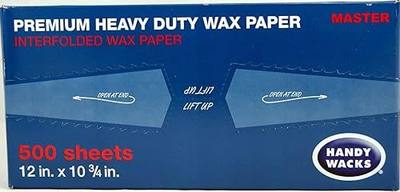 Wax Paper Premium Heavy Duty Handy Wacks 12" X 10 3/4" 1 Box of 500
