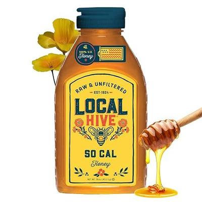 Local Hive Southern California Raw & Unfiltered – 16 oz | 100% Pure U.S. Honey | Natural Sweetener Sourced from American Bees & Beekeepers | Smooth Citrusy Flavor | Ideal for Tea, Baking & Cooking