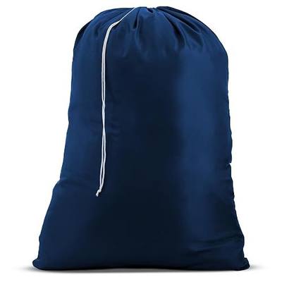 Nylon XL Laundry Bag - Locking Drawstring Closure and Machine Washable. These Bags will Fit a Laundry Basket or Hamper and Strong Enough to Carry up to Three Loads of Clothes (Navy Blue, 30" x 40")