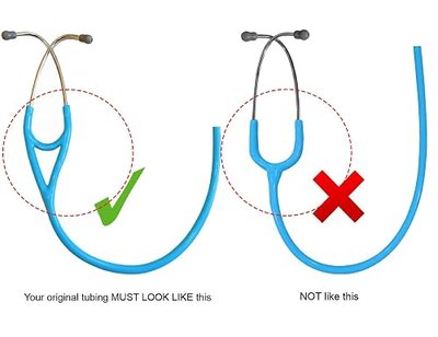(Stethoscope Binaural) Replacement Tube by Reliance Medical compatible with Littmann® Master Cardiology and Cardiology III Tubing - LIGHT BLUE TUBING