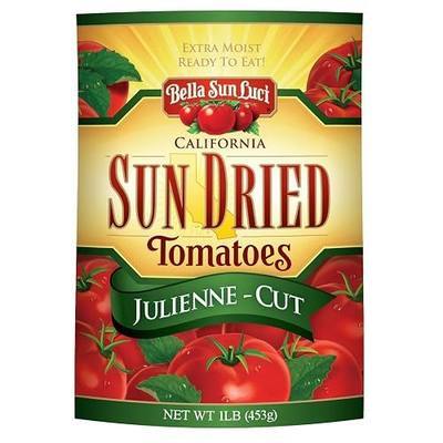 Bella Sun Luci Sun Dried Tomatoes Julienne Cut, Mediterranean Style Sun-Ripened Tomatoes, Kosher, Vegan, Gluten-Free, Premium Ingredient for Pasta, Pizza, Salads, Sandwiches & Appetizers