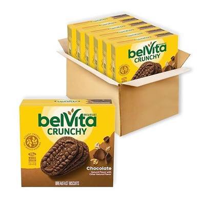 belVita Breakfast Bars Biscuits, Chocolate, 30 Packs | 4 Biscuits Per Pack, No High Fructose Corn Syrup, Artificial Flavors, Colors or Sweeteners, 19g Whole Grain Per 50g Serving