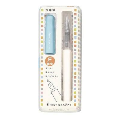 Pilot Kakuno Fine-Nib Fountain Pen, White Body Soft Blue Cap Body (FKA-1SR-SLF)