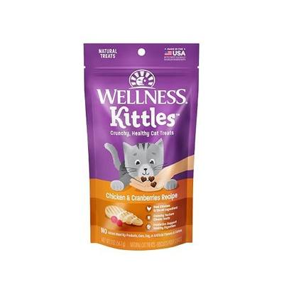 Wellness Kittles Crunchy Cat Treats, All Lifestages, Kitten to Senior, Natural, Grain Free, Chicken and Cranberry Flavor, 2 oz Bag