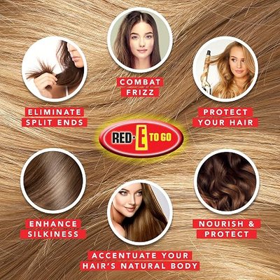 Red-E To Go All-in-One Hair Repair Treatment Spray Leave-In - Instant Serum-Control Frizz, Eliminate Split Ends, Condition + Nourish - Botanical Fusion, Protect when Ironing, For All Hair Types (8oz)