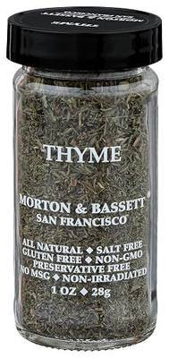 Morton & Bassett Thyme, 1 oz – Non-GMO, Salt-Free, Fragrant Herb for Roasts, Soups & Mediterranean Dishes