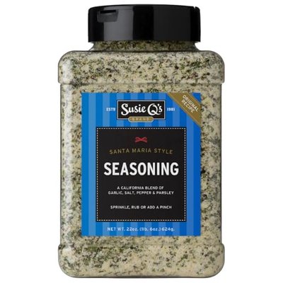 Susie Q's Original Santa Maria Style Seasoning | Premium California-grown garlic & cracked black pepper blend BBQ dry rub steak