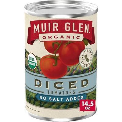 Muir Glen Organic Diced Tomatoes, No Salt, 14.5 Oz