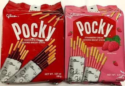 Glico Pocky Family Size Chocolate and Strawberry, 9 Sticks Each (Family)