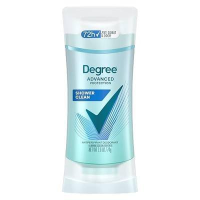Degree Advanced Protection Antiperspirant Deodorant Shower Clean for 72-Hour Sweat & Odor Control for Women, with Body Heat Activated Technology, 2.6 oz