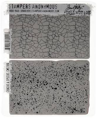 Stampers Anonymous Tim Holtz Cling Stamps 7"X8.5", Cracks & Specks