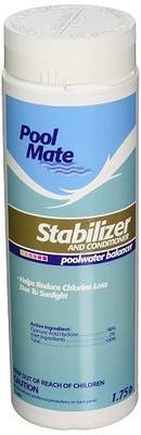Pool Mate 1.75-Pound Pool Stabilizer and Conditioner, Made in USA | Chlorine Stabilizer, Concentrated Cyanuric Acid for Pools, Helps Chlorine Last Longer, 6oz raises CYA 10ppm per 5,000 gallons
