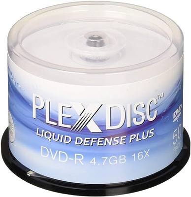 Water Resistant Glossy White Inkjet Printable DVD-R 16x 4.7GB, 50 Disc Spindle