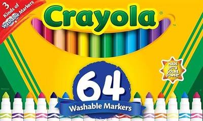 Crayola Washable Broad Line Marker Variety Set (64ct), Teacher School Supplies for Toddlers & Kids, Ultra-Clean, Window, & Gel FX Markers for Kids, 3+