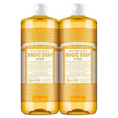 Dr. Bronner's Magic Soap-Pure-Castile Liquid Soap (Citrus, 32oz, 2-Pack)-Regenerative Organic Certified Oils, 18-in-1 Uses: Body, Hair, Laundry, Pets & Dishes, Concentrated, Vegan, Non-GMO