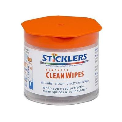 Sticklers MCC-WFW Benchtop CleanWipes for Fiber Optics, 90/tub