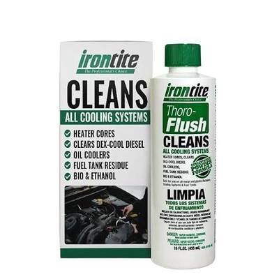 Irontite Thoro-Flush Coolant System Cleaner - Removes Rust, Scale, Oil, Sludge & Gelled Dex-Cool - 16oz Powder - Cleans Cooling Systems, Restores Coolant Flow, Safe for Cast Iron, Aluminum & Plastic