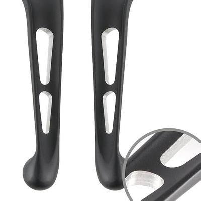 KiWAV Slotted 2 Black-Silver Hand Control Brake & Clutch levers Chrome Compatible for Harley '96-'03 XL '96-'17 Dyna '96-'14 Softail '96-'07 Touring