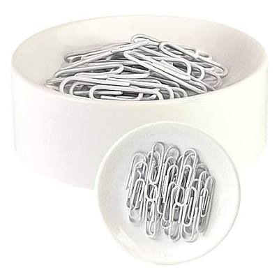 Blue Feather Products, Inc. Clipwell Magnetic Paper Clip Holder - Easy Toss & Pick-Up - Holds Various Metal Parts - Powerful Sweep-Up Magnet - Ideal Locker Accessory & Home & Office Organizer - White