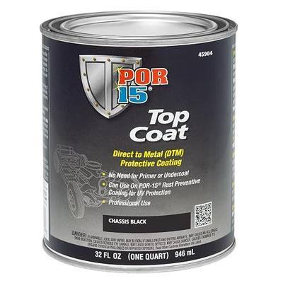 POR-15 Top Coat Paint, Direct to Metal Paint, Long-term Sheen and Color Retention, 32 Fluid Ounces, Chassis Black