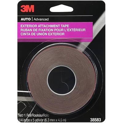 3M Exterior Attachment Tape, Ideal for Moldings, Emblems and Trim, 1/4 in width x 5 yards in length, 1 roll