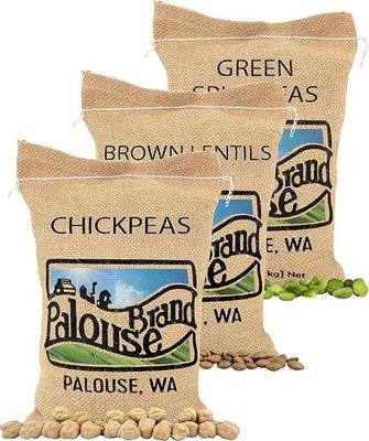 Palouse Brand Certified Glyphosate Residue Free Garbanzo Beans, Brown Lentils and Green Split Peas | 15 total LBS | Non-GMO Project Verified | Certified Kosher Parve