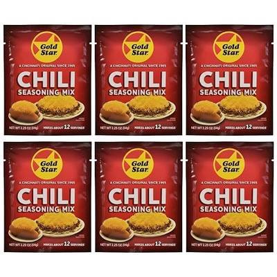 Gold Star Cincinnati Chili Seasoning Packets | Authentic Original Chili Mix | 6 Pack | Famous Ohio Style Chili for Spaghetti, Coneys & More