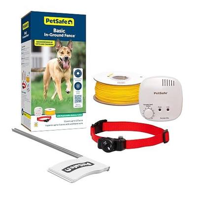 PetSafe Basic In-Ground Dog and Cat Fence – Underground Electric Pet Fence – from the Parent Company of INVISIBLE FENCE Brand | Tone-Only Mode Plus 4 Static Levels, Includes 500 Ft Wire, Expandable up to 5 Acres, DIY Weekend Install, Pets 8lb+
