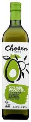 Chosen Foods 100% Pure Avocado Oil 1 L (5 Pack), Non-GMO, for High-Heat Cooking, Frying, Baking, Homemade Sauces, Dressing and Marinades