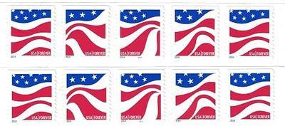 USPS Red White and Blue Forever Stamps - 20 Stamps