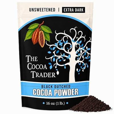 Black Cocoa Powder for Baking - Unsweetened, Extra Dark, 1 Lb | The Cocoa Trader - Dutch Processed, Alkalized - Natural Jet Black Food Coloring Substitute - Vegan, Gluten-Free, 65 Servings