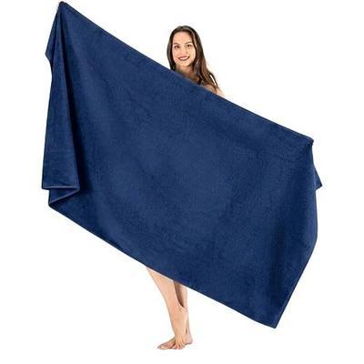 SALBAKOS Luxury 100% Turkish Cotton Bath Sheet 40x80 (1-Piece, Navy Blue) | Extra Large Jumbo Oversized Bathroom and Beach Towel, Super Soft Highly Absorbent Thick Premium Hotel Quality, Made in Turkey