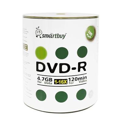 Smart Buy 200 Pack DVD-R 4.7gb 16x Logo Top Blank Disc, 200 Disc 200pk | Hold Roughly 120 minutes of Standard-Definition Audio and Video Content, Non-Printable, Marker Writable, Plastic Shrink Wrap