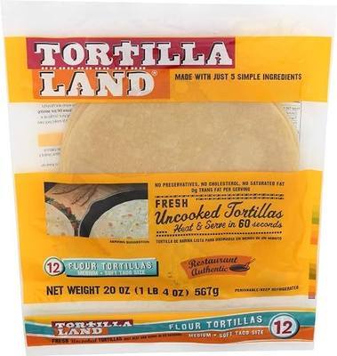 Tortilla Land Uncooked Flour Tortillas, 20 oz