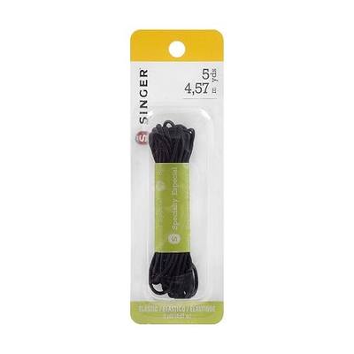 SINGER 73959 Round Elastic Cord, 5-Yards, Black