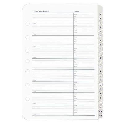 FranklinCovey - Address-Phone Tabs for Ring-Bound FranklinCovey Planners | Record Emails, Phone Numbers, and Addresses (Classic, 24 Tabs)