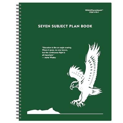 Whaley PB-7 Seven Subject Plan Book, 9” x 12” | Teacher Planner, Lesson Plan Book, Teacher Plan Book, Weekly Planning, 7 Subjects, Includes Seating Charts