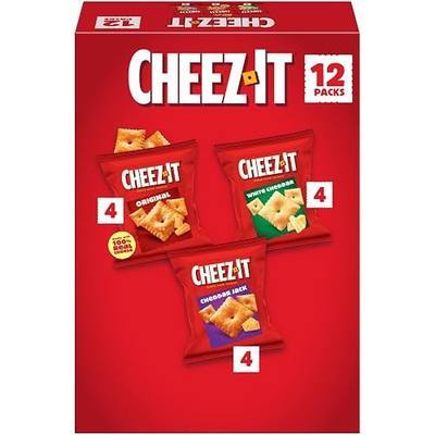 Cheez-It Cheese Crackers, Baked Snack Crackers, Lunch Snacks, Variety Pack, 12.1oz Box (12 Packs)