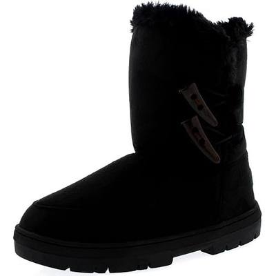 Holly Womens Twin Toggle Classic Short Fur Waterproof Winter Rain Snow Boots