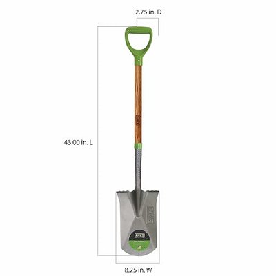 AMES 2593800 Tempered Steel Garden Spade with Hardwood Handle and D-Grip, 43-Inch