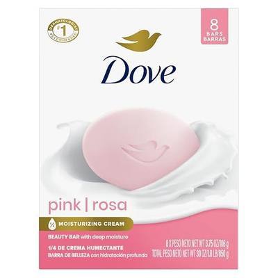 Dove Pink Rosa Beauty Bar Soap 8 Count, Moisturizing Cleanser, 3.75 oz | Moisturizing beauty bar for soft, smooth skin with a delicate floral scent