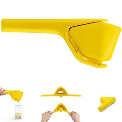 Dreamfarm Fluicer Fold-Flat Citrus Juicer - Lemon Easy, manual fresh lemon juice squeezer with pip catcher, suits lemons and limes, compact storage, 10" | Space-saving storage, gets every last drop