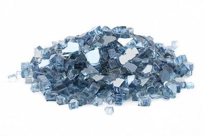 Margo Outdoor Living 10 lb 1/4" Sky Blue Reflective Fire Glass for Natural or Propane Fire Pit Fireplace Tempered Glass